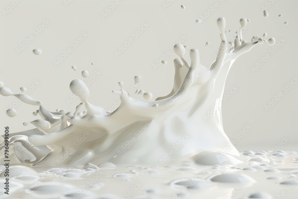 Milk splash pouring on white background, fresh dairy concept, healthy lifestyle beverage close-up Milk splash pouring on white background, fresh dairy concept, healthy lifestyle beverage close-up