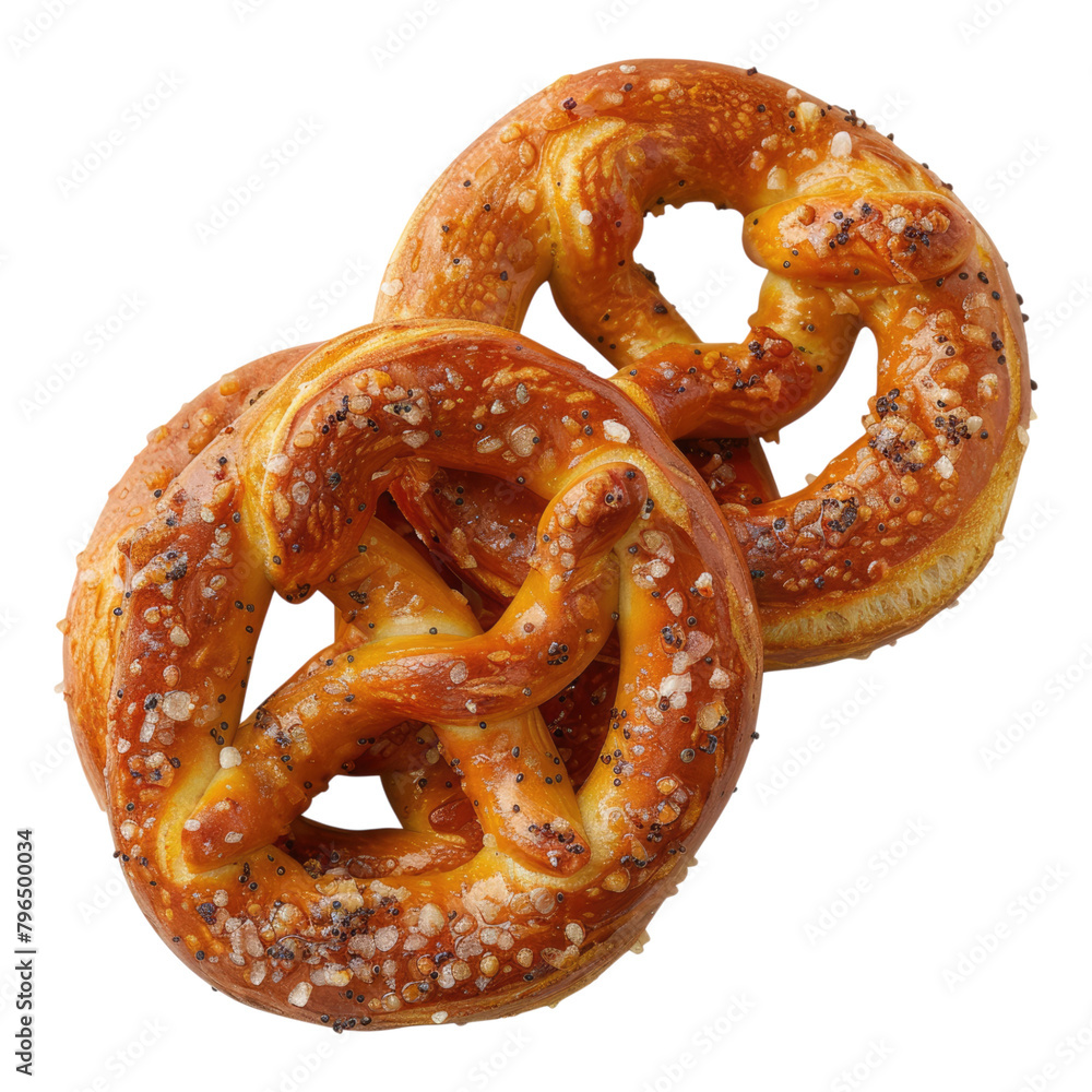 Savory pretzel nibbles isolated on transparent background Savory pretzel nibbles isolated on transparent background