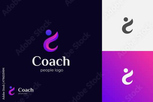 letter c coach vector logo symbol for Life coaching logo, consulting logo icon design graphic template #796501494