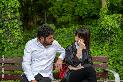 Woman crying for her partner