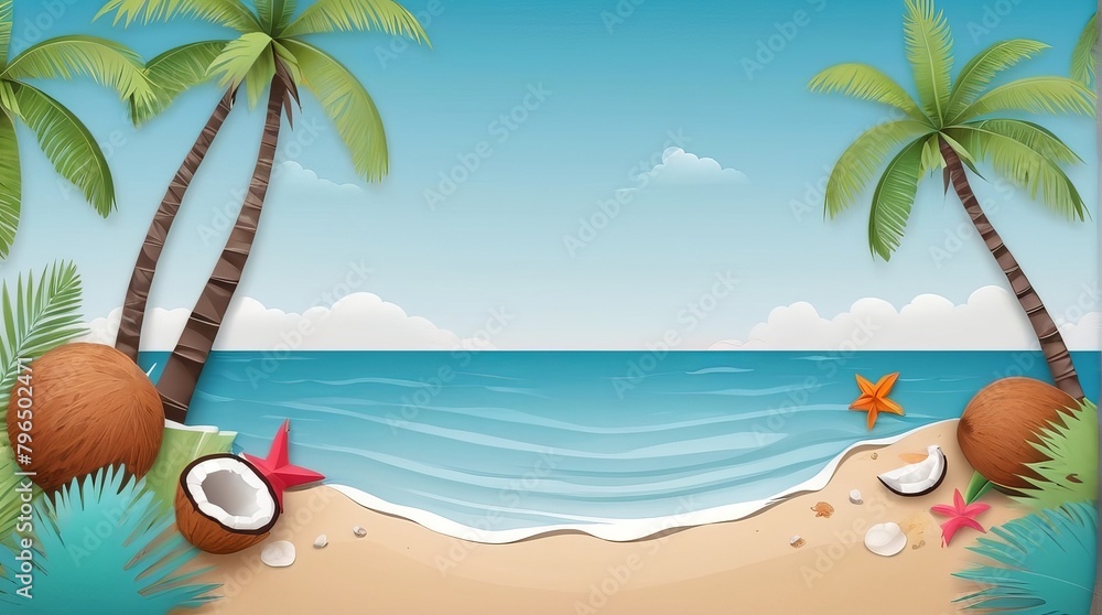 The word hello summer holiday beach summer celebration, Generative Ai