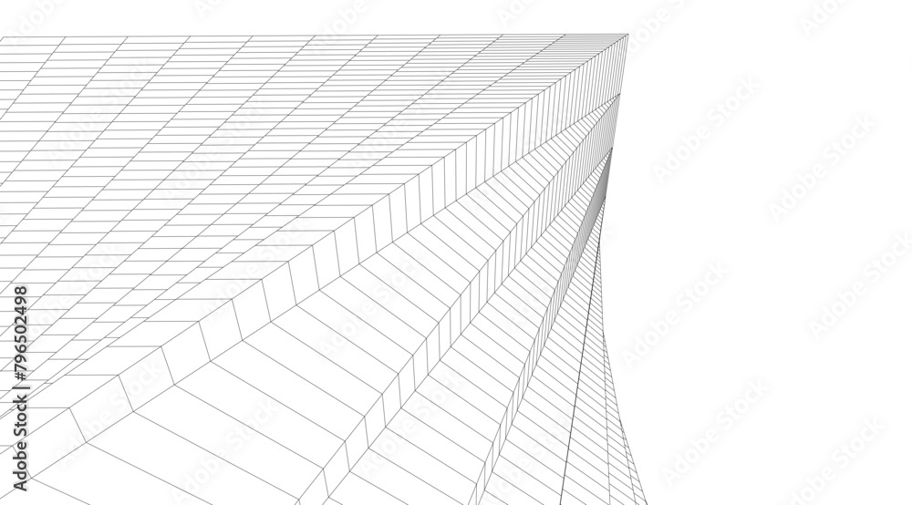 abstract buildings, architectural drawing 3d abstract buildings, architectural drawing 3d