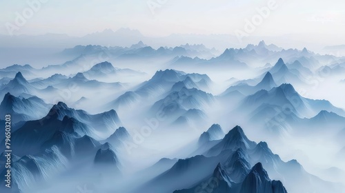 mountain landscape with clouds