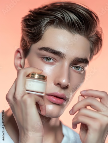 A man applying skincare pro...