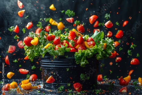 food waste concept with fre...