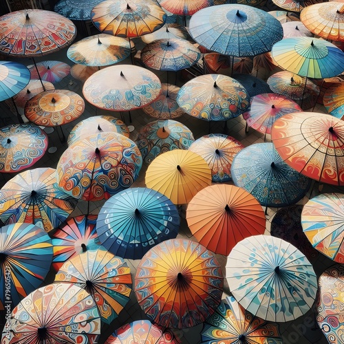 Vibrant Abstract Colorful Umbrellas High Quality Images for Creative Projects