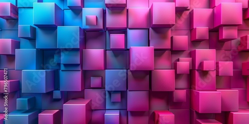 A colorful background of pink and blue cubes