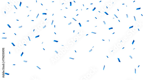 Blue confetti isolated on white background. Festive confetti decoration element. Vector illustration