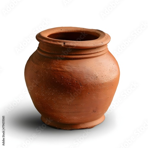 clay pot isolated on a white background with clipping path.