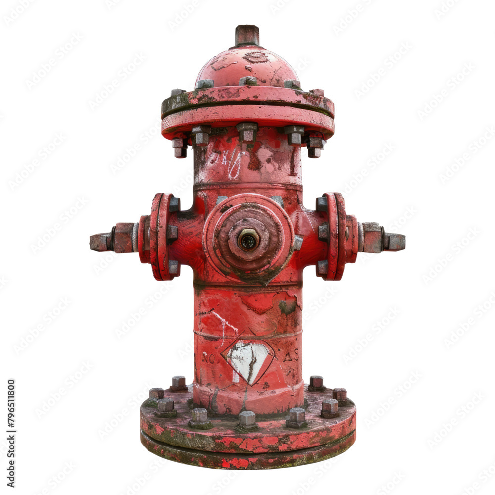 Fototapeta premium Red fire hydrant isolated on transparent background