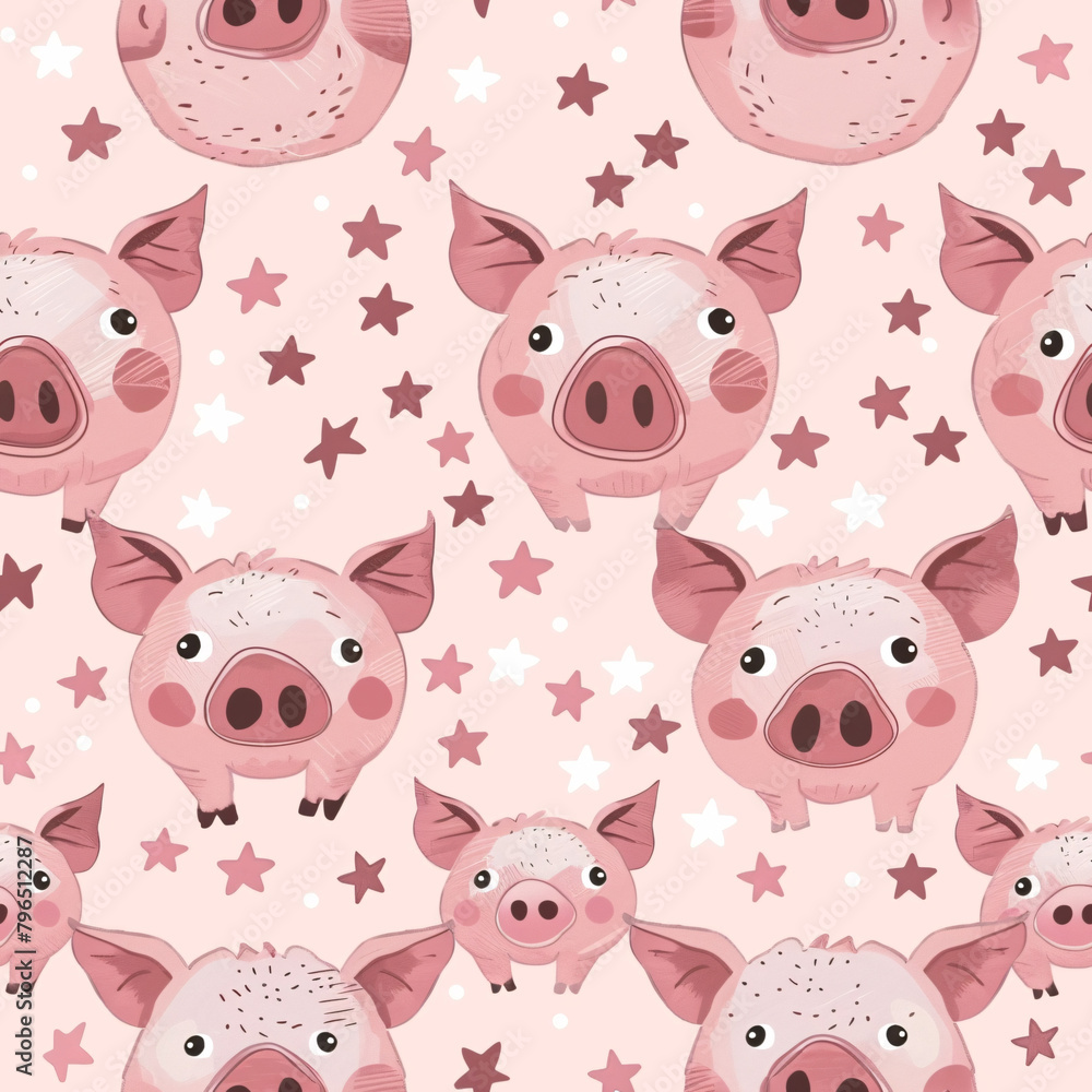 seamless pattern pig cartoon seamless pattern pig cartoon