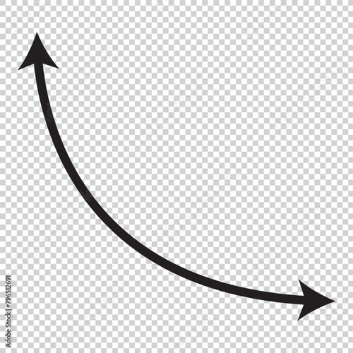 Dual semi circle arrow. Vector illustration. Long arrow vector icon. Black horizontal double arrow. Vector 10 Eps.