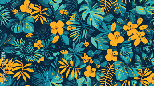 Vector pattern in tropical style. Seamless vector pat
