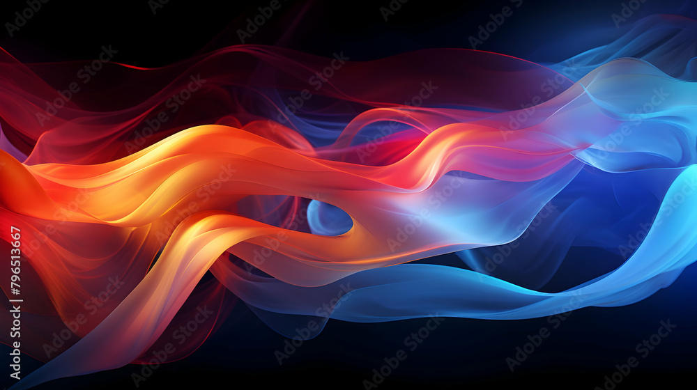 Abstract background with a wave of colored light