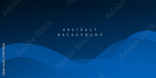 Blue wave layer overlaps modern abstract background for template design. Vector illustration	 photo