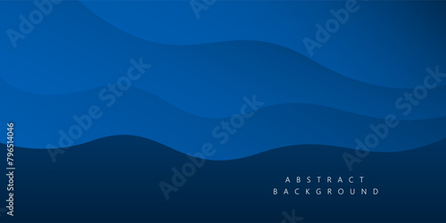 Blue wave layer modern abstract background for template design. Vector illustration	 photo