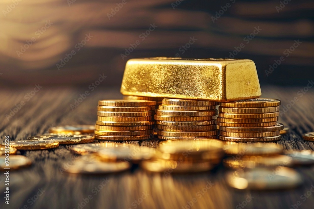 Wealth Accumulation with Gold Bars and Coins. Generative ai Wealth Accumulation with Gold Bars and Coins. Generative ai