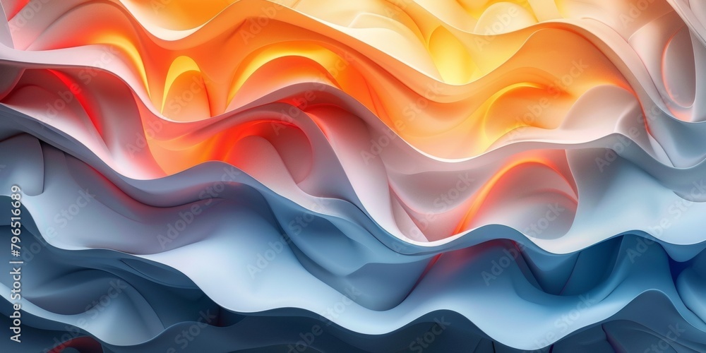 A colorful wave with a blue and white stripe A colorful wave with a blue and white stripe
