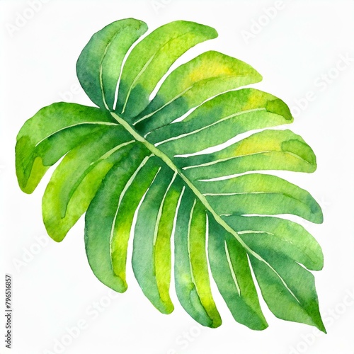 Namalowany zielony liść