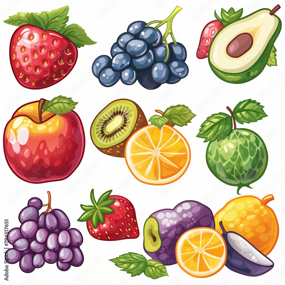 A colorful collection of fresh citrus and other fruits A colorful collection of fresh citrus and other fruits