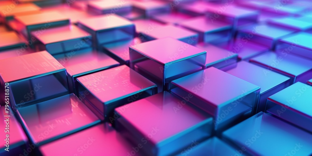 A colorful image of blocks with a metallic sheen A colorful image of blocks with a metallic sheen