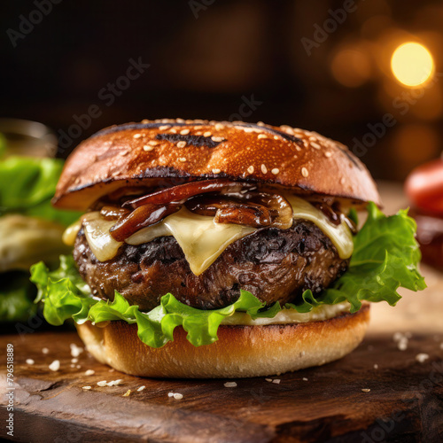 classic beef burger with melted cheese