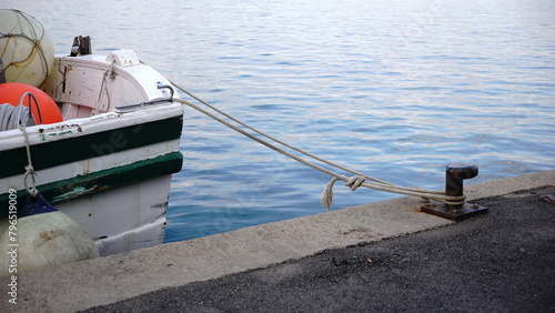 fishing boat moored in the harbor