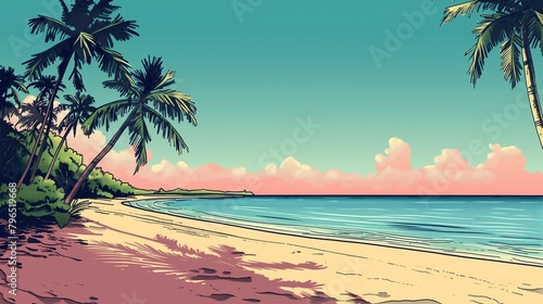A Tropical Sand Sea Beach Scenery.