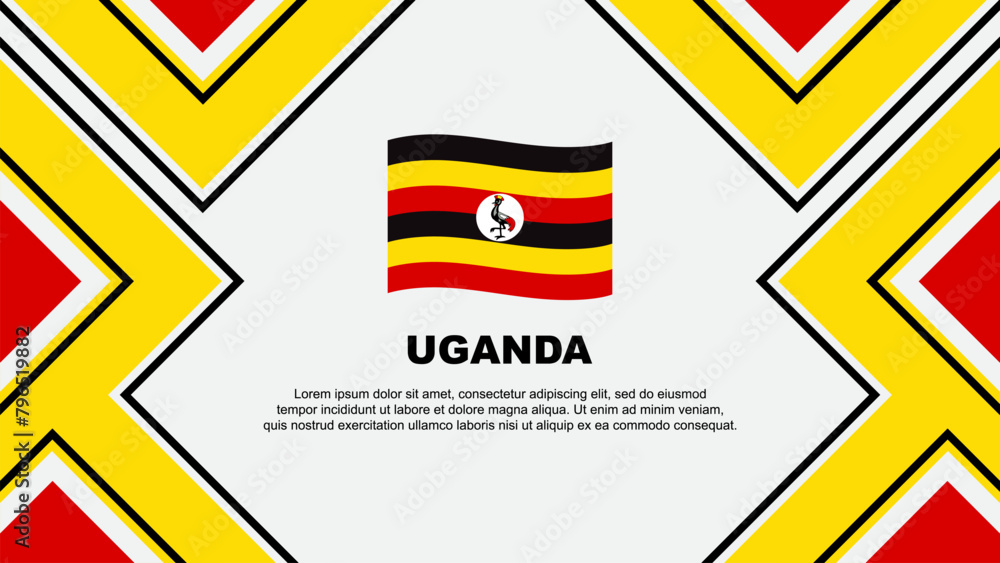 Uganda Flag Abstract Background Design Template. Uganda Independence Day Banner Wallpaper Vector Illustration. Uganda Vector
