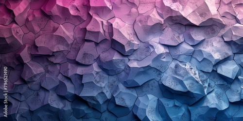 A blue and purple rock wall with a purple and blue background