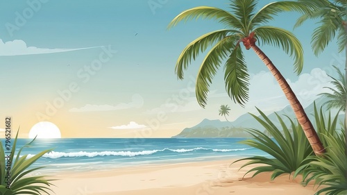 The word hello summer holiday beach summer celebration, Generative Ai © Graphic EngineerBD