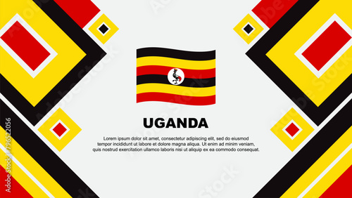 Uganda Flag Abstract Background Design Template. Uganda Independence Day Banner Wallpaper Vector Illustration. Uganda Cartoon