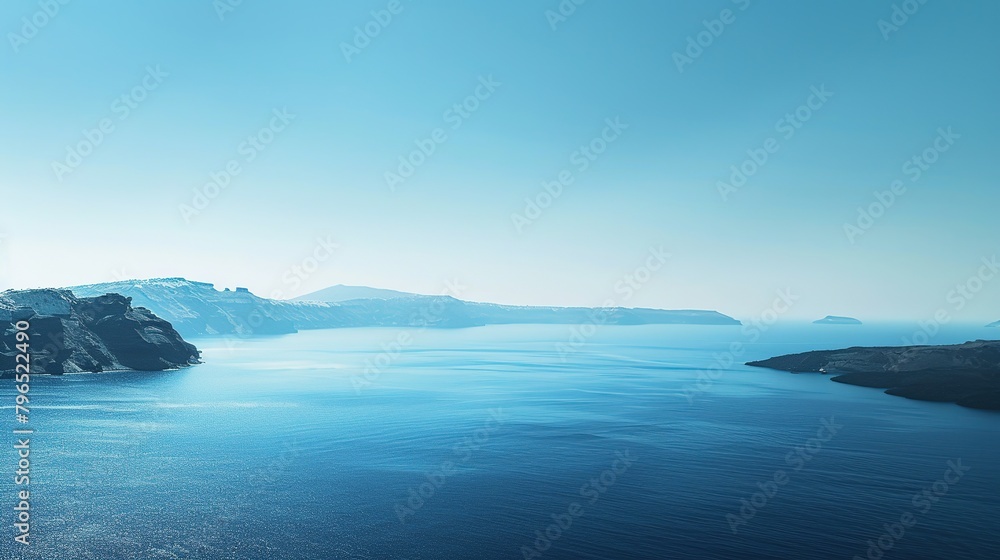 beautiful santorini greece panoramic background, travel holiday summer wallpaper