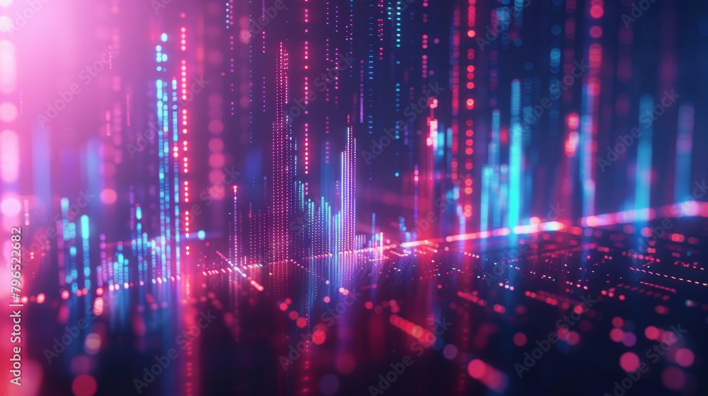 Illustration of a financial growth chart with glowing lines and bar graphs, representing economic success. Illustration of a financial growth chart with glowing lines and bar graphs, representing economic success.