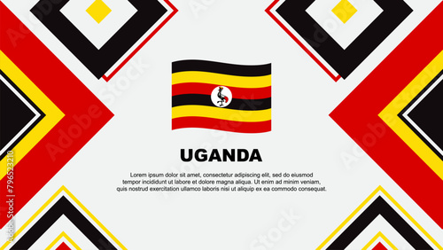 Uganda Flag Abstract Background Design Template. Uganda Independence Day Banner Wallpaper Vector Illustration. Uganda Independence Day