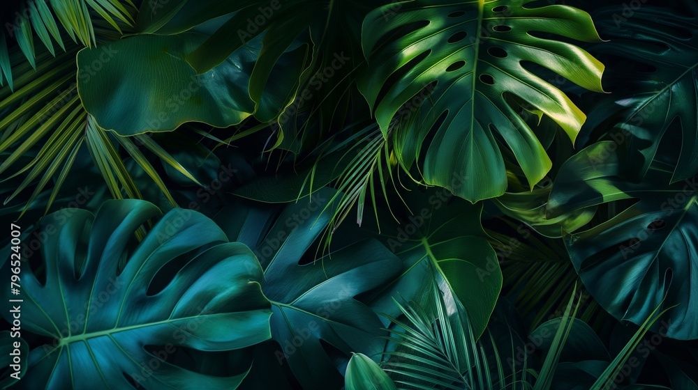Fototapeta premium Close-up Photo Of A Tropical Leaf Texture.