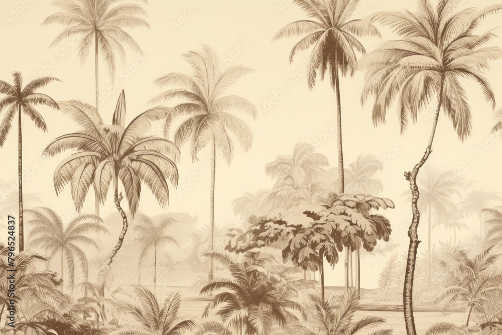 Palm trees outdoors drawing nature.