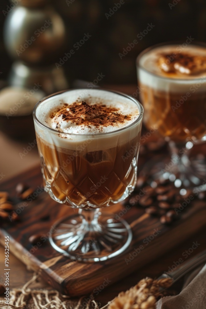 Decadent Coffee Cocktail with Cream and Beans Decadent Coffee Cocktail with Cream and Beans