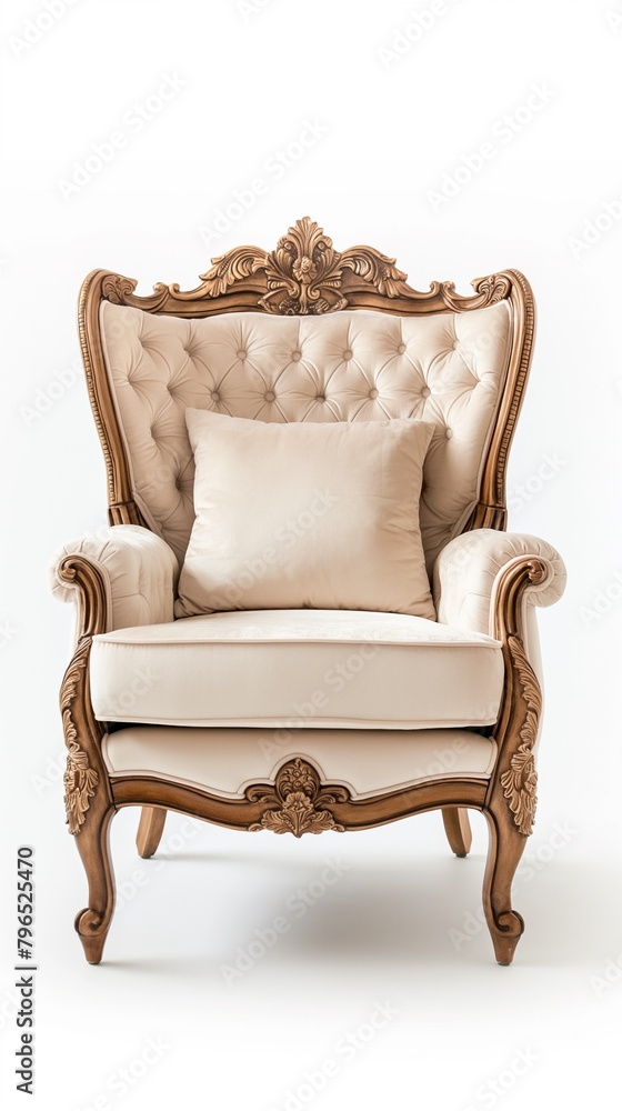 The Upholstered Armchair Isolated On A White Background.
The Upholstered Armchair Isolated On A White Background.