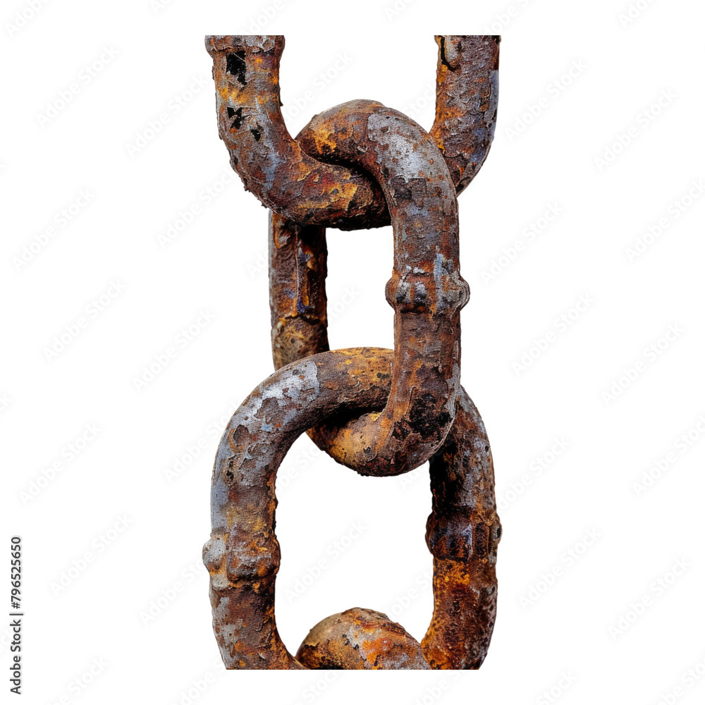 Rusted metal chain isolated on transparent background Rusted metal chain isolated on transparent background