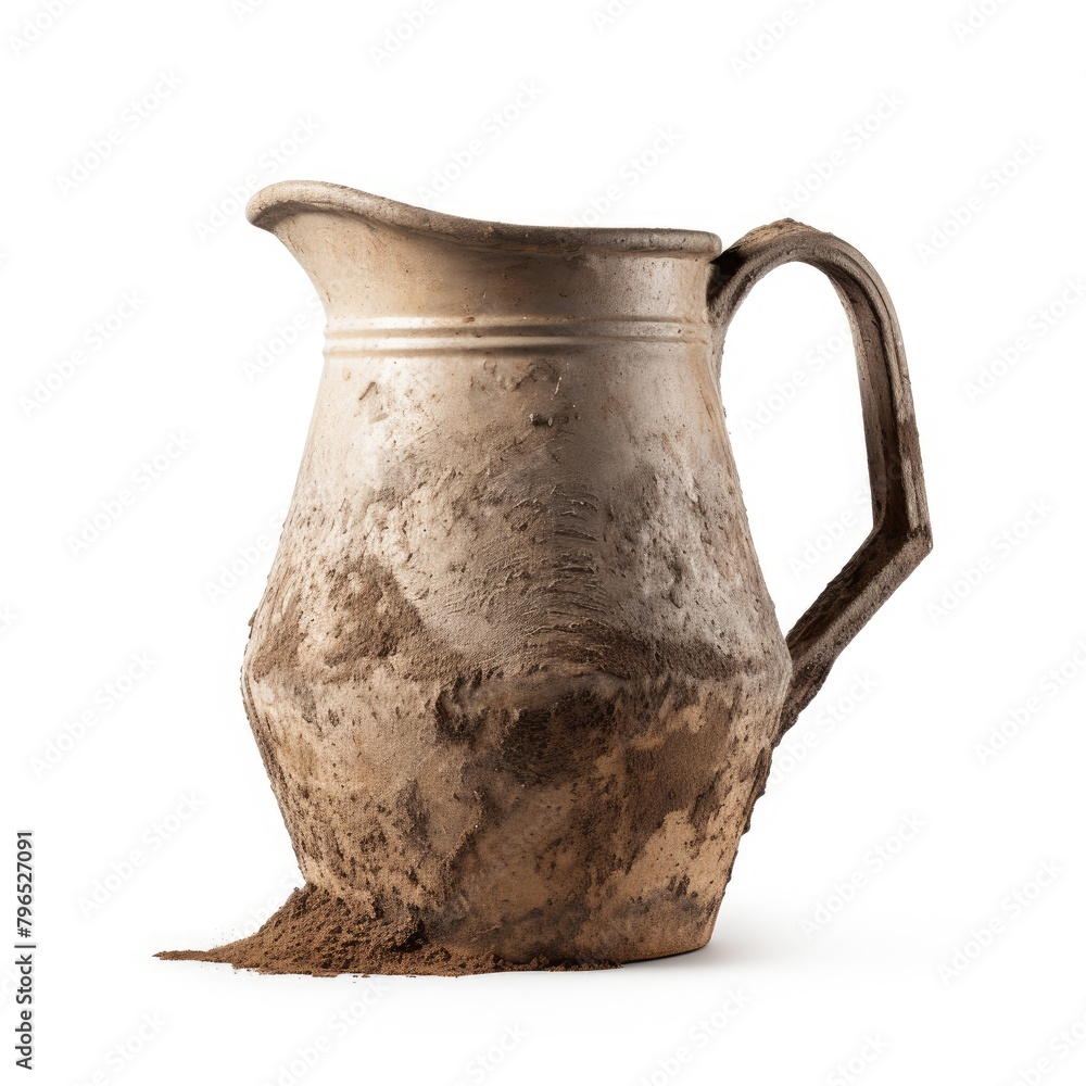 Mud pitcher isolated on white background