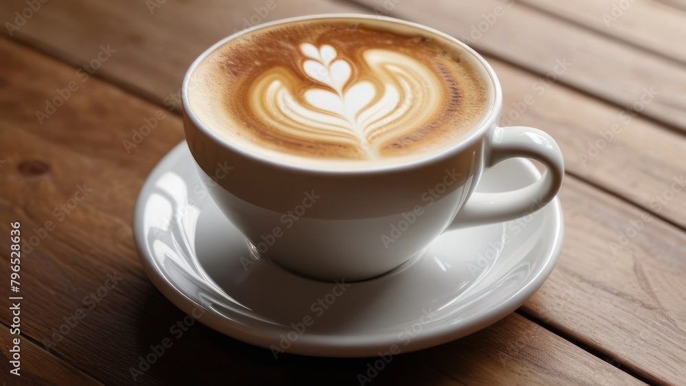 cup of coffee on wooden table cup of coffee on wooden table