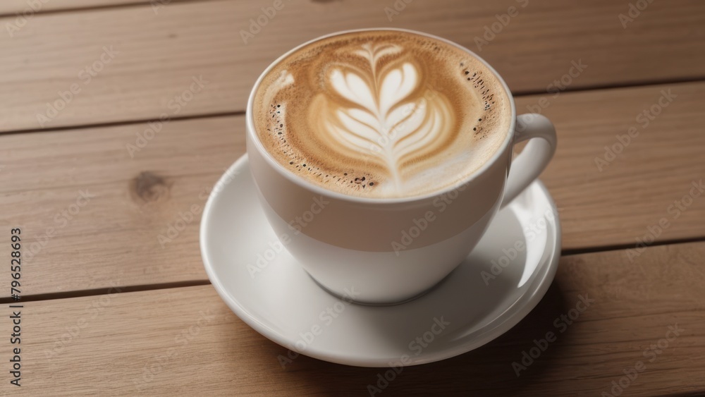 cup of coffee on wooden table cup of coffee on wooden table