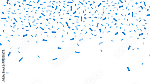 Blue confetti isolated on white background. Festive confetti decoration element. Vector illustration