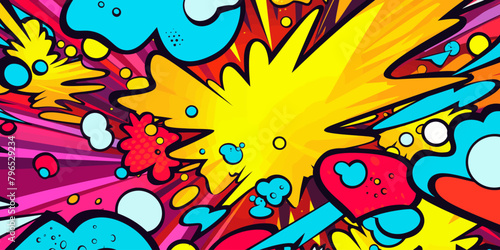 A painting depicting an explosion of vibrant colors.