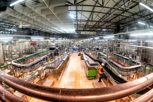 Interior of the PIlsner Urquell Beer bottling plant photo