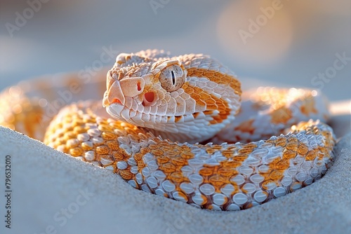 Sidewinder Rattlesnake: Moving across desert sand with characteristic sidewinding motion, showing adaptation © Nico