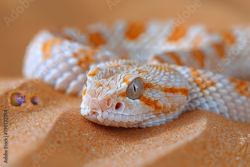Sidewinder Rattlesnake: Moving across desert sand with characteristic sidewinding motion, showing adaptation © Nico