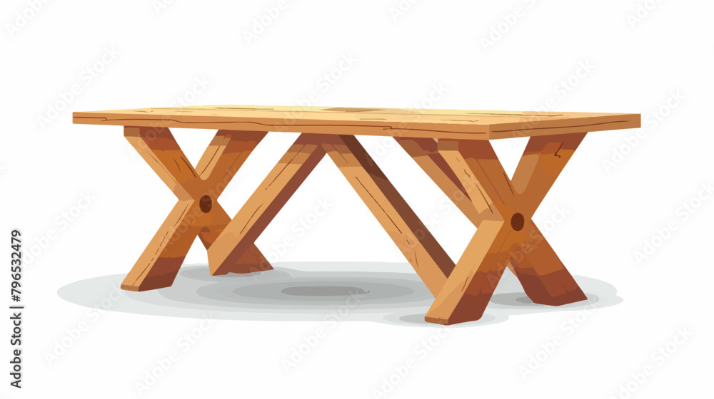 Wooden table isolated illustration on white backgroun