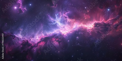 A beautiful purple and pink sky with many stars